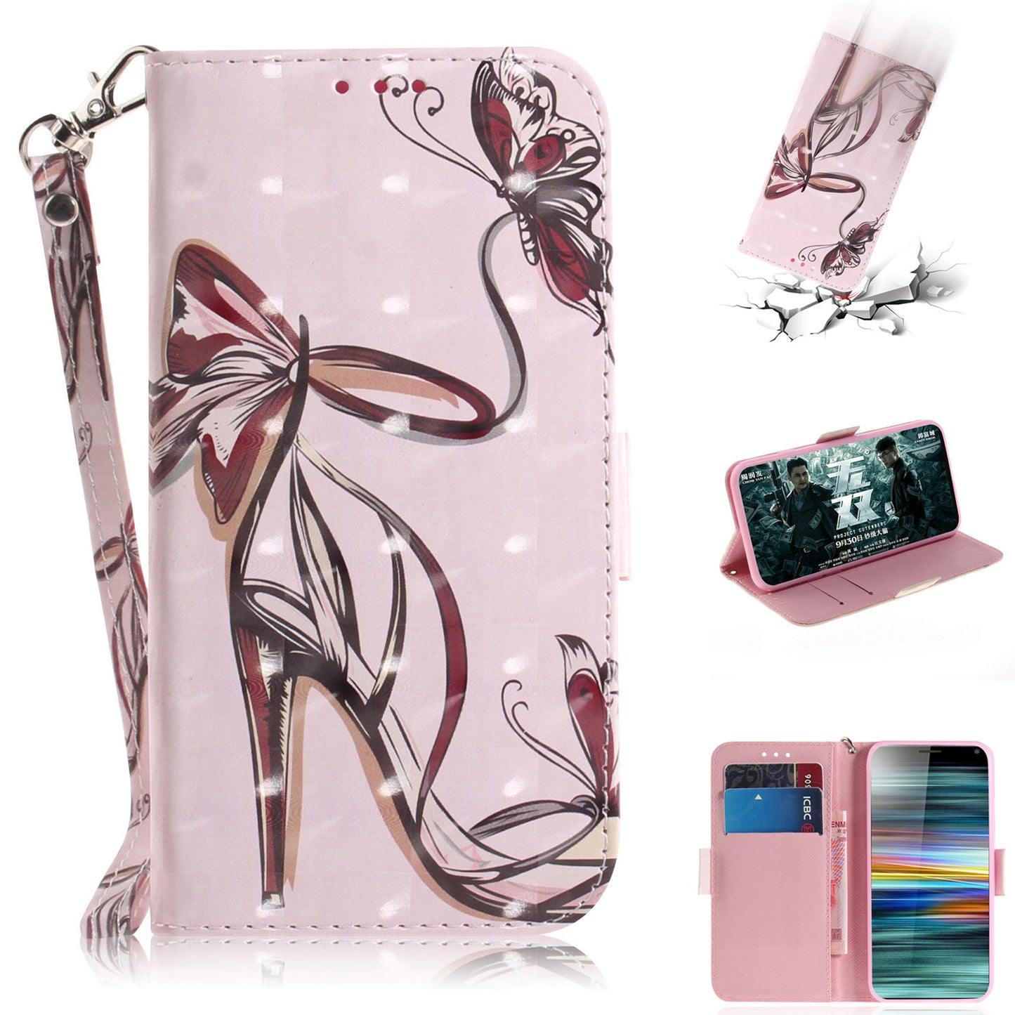 Pattern Printing PU Leather Wallet Cover with Stand for Sony Xperia 10