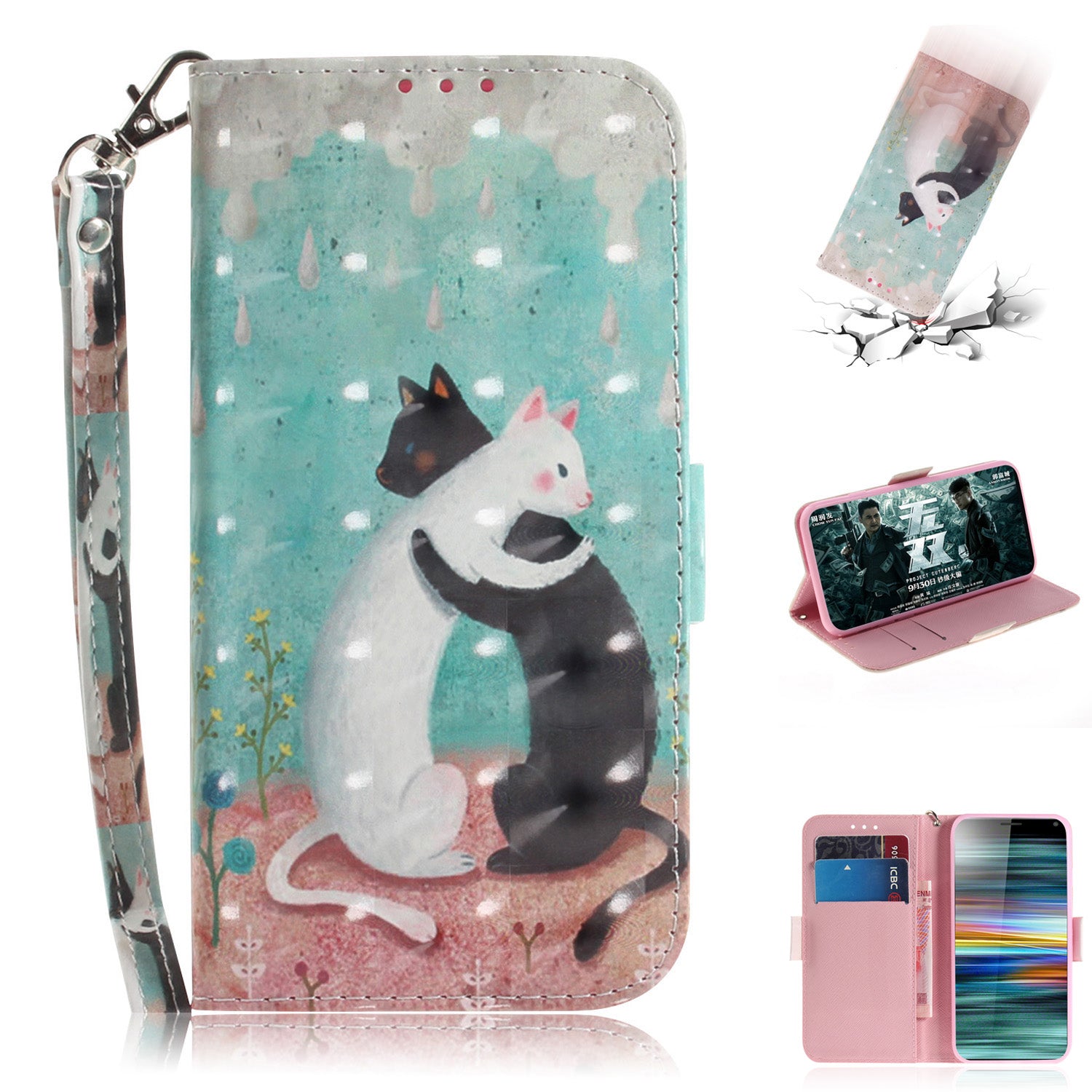Pattern Printing PU Leather Wallet Cover with Stand for Sony Xperia 10