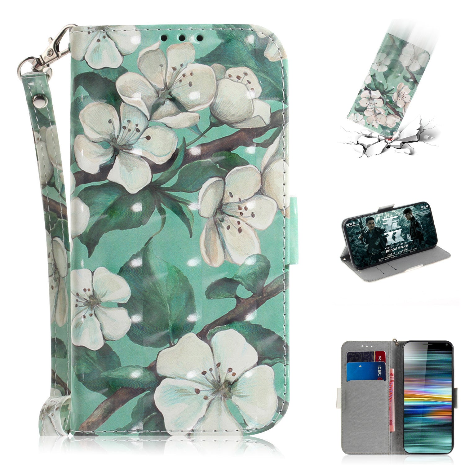 Pattern Printing PU Leather Wallet Cover with Stand for Sony Xperia 10