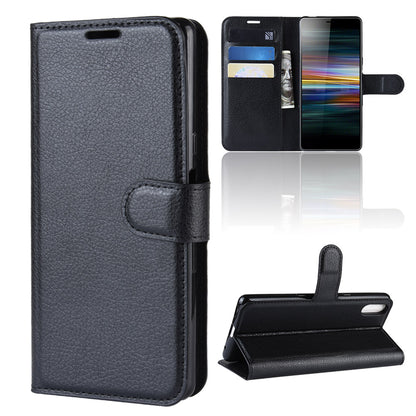 For Sony Xperia L3 Litchi Skin PU Leather Wallet Protection Case