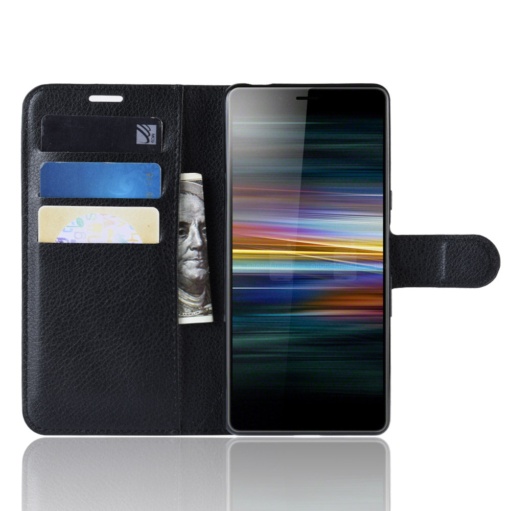 For Sony Xperia L3 Litchi Skin PU Leather Wallet Protection Case