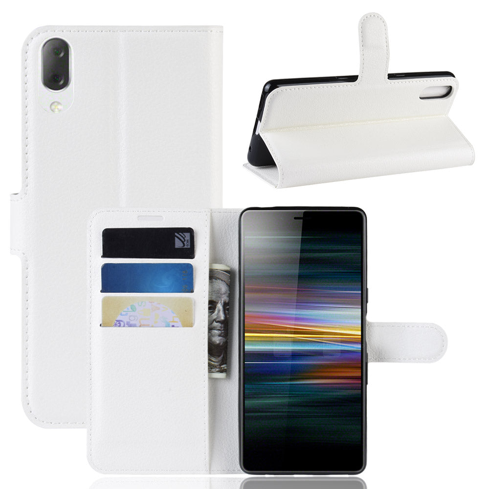 For Sony Xperia L3 Litchi Skin PU Leather Wallet Protection Case