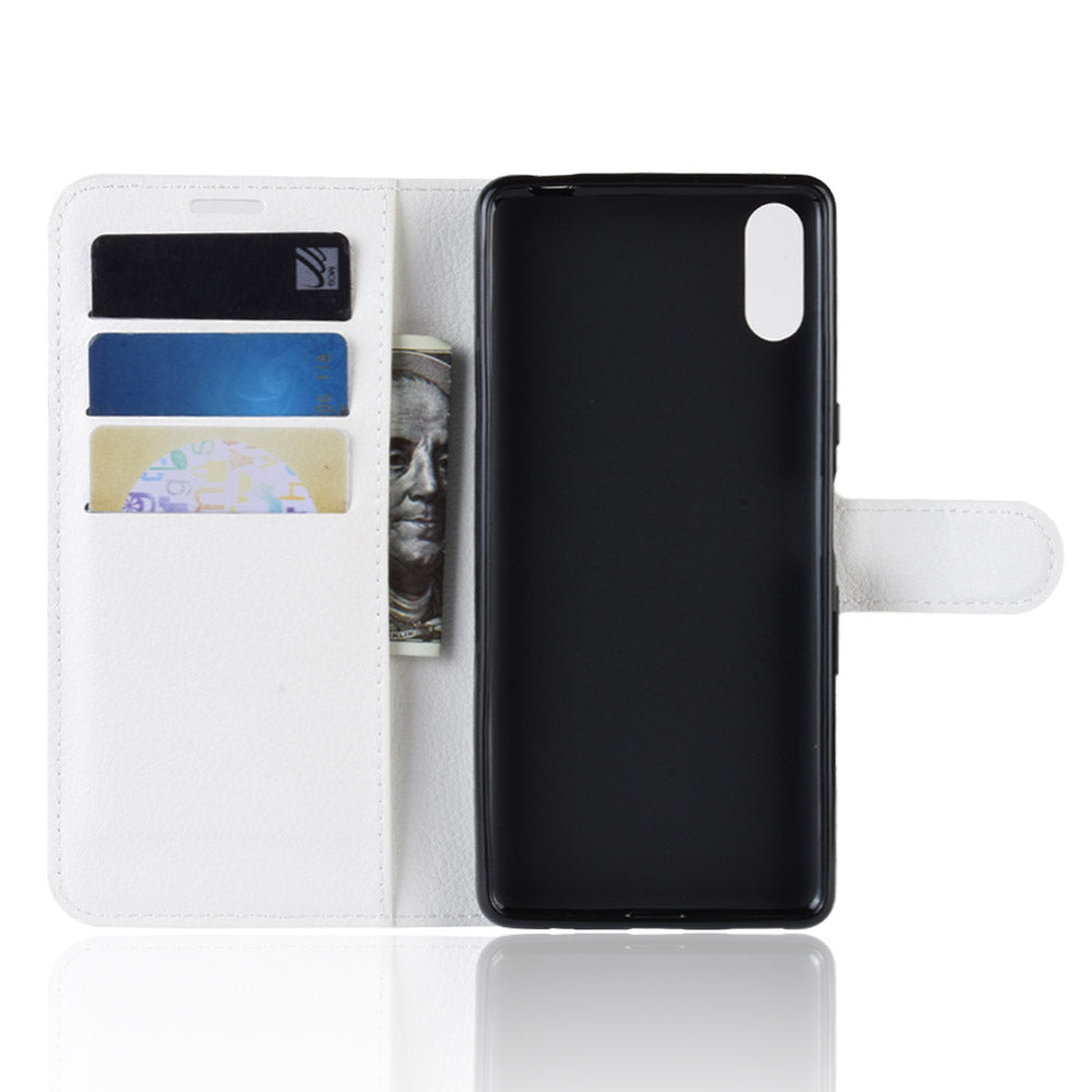For Sony Xperia L3 Litchi Skin PU Leather Wallet Protection Case