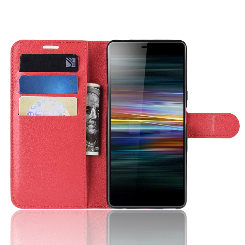 For Sony Xperia L3 Litchi Skin PU Leather Wallet Protection Case