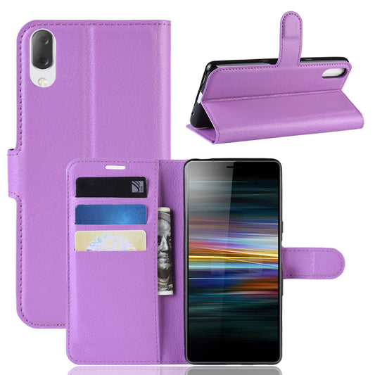 For Sony Xperia L3 Litchi Skin PU Leather Wallet Protection Case