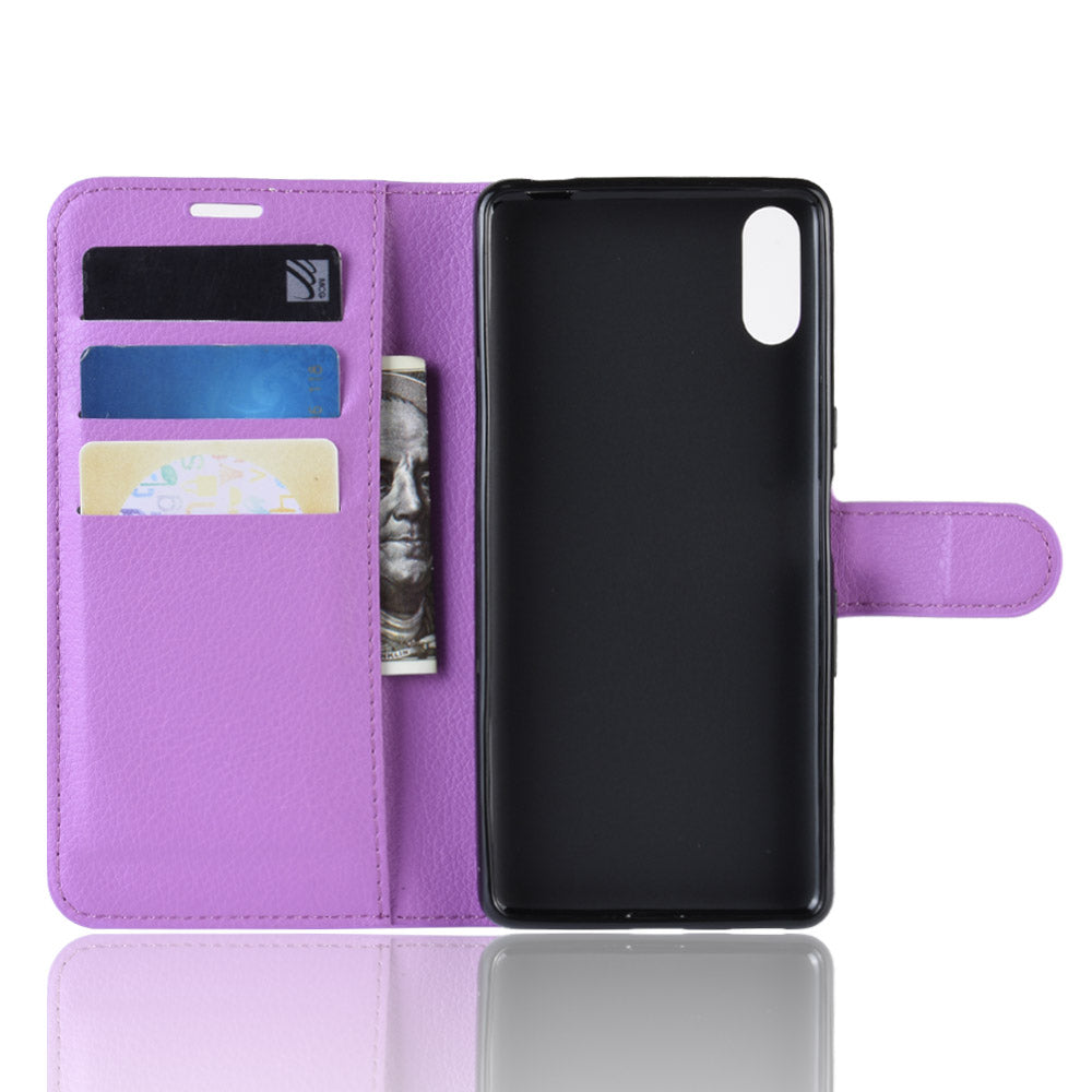 For Sony Xperia L3 Litchi Skin PU Leather Wallet Protection Case