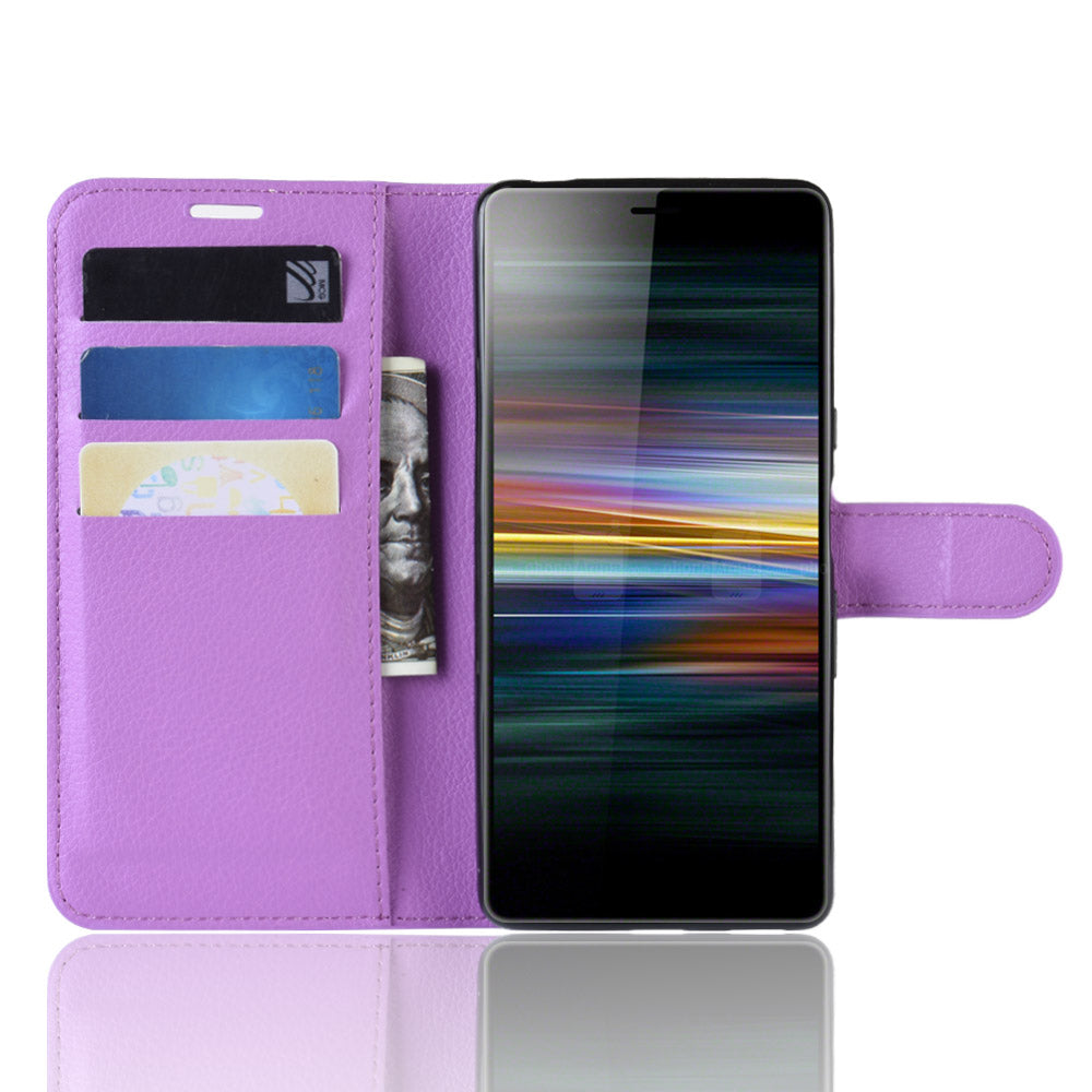 For Sony Xperia L3 Litchi Skin PU Leather Wallet Protection Case
