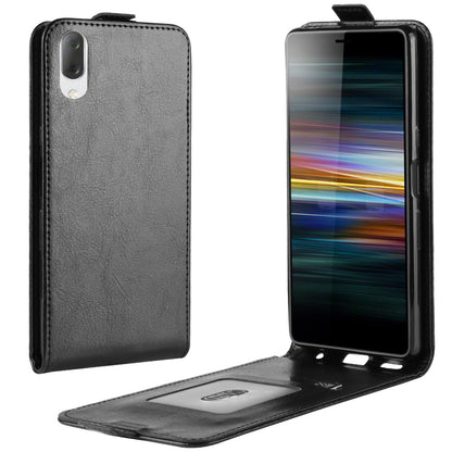 Crazy Horse Vertical Leather Card Holder Case for Sony Xperia L3