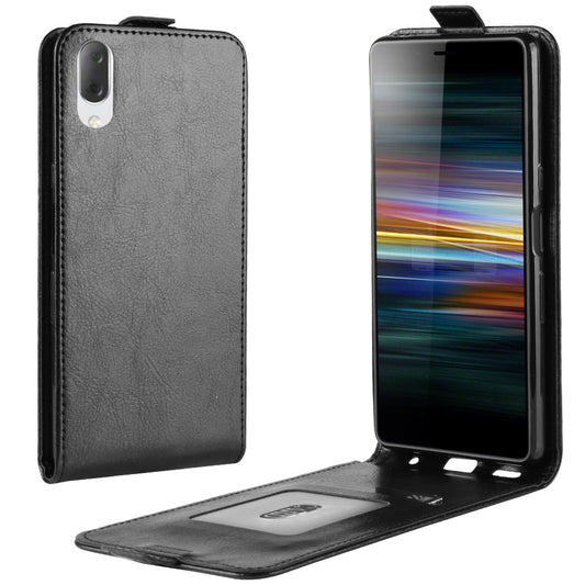 Crazy Horse Vertical Leather Card Holder Case for Sony Xperia L3