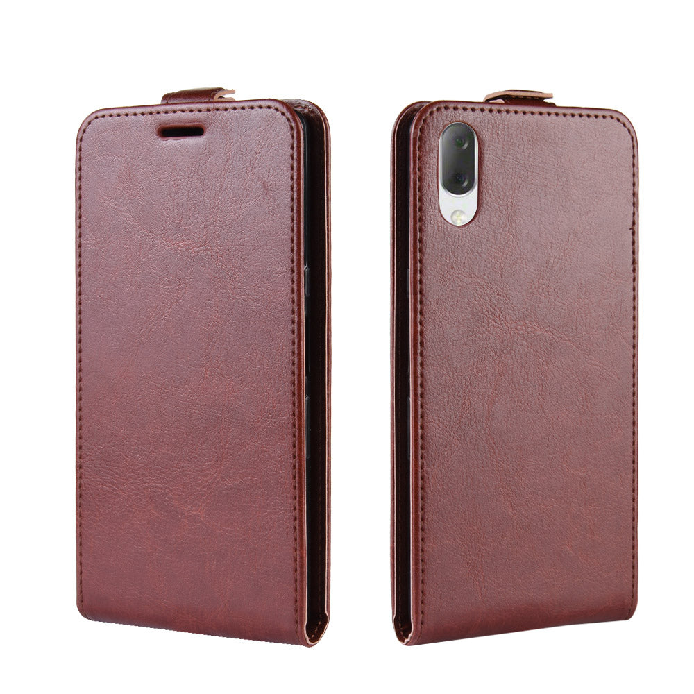 Crazy Horse Vertical Leather Card Holder Case for Sony Xperia L3