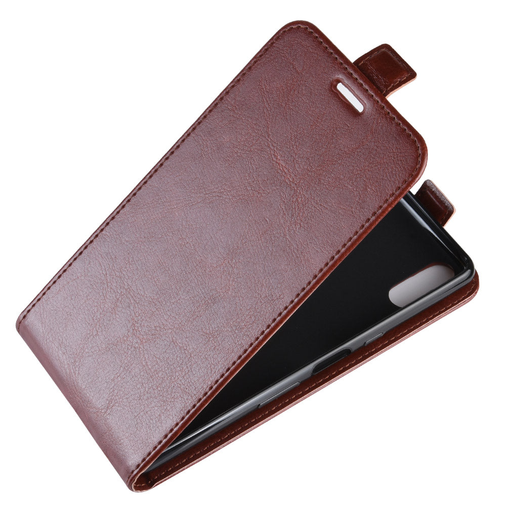 Crazy Horse Vertical Leather Card Holder Case for Sony Xperia L3