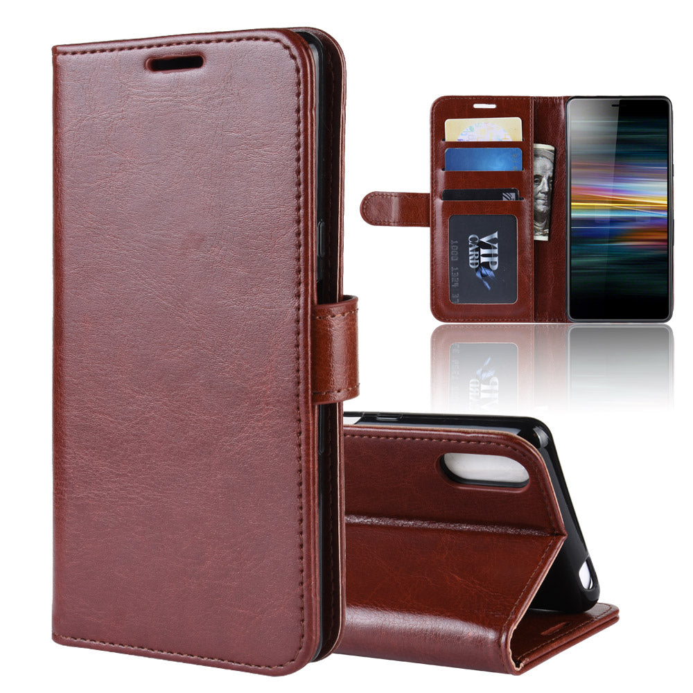 For Sony Xperia L3 Crazy Horse Leather Mobile Phone Case [Stand and Wallet]