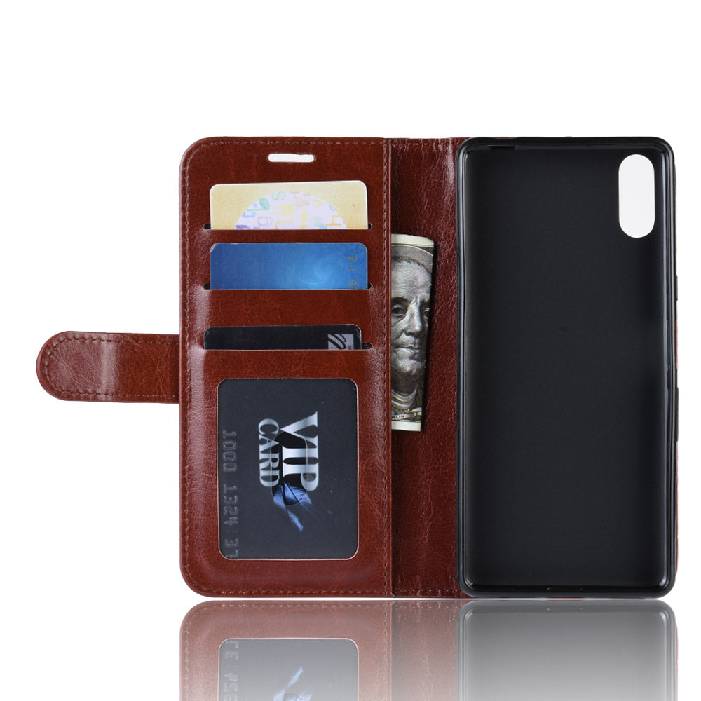 For Sony Xperia L3 Crazy Horse Leather Mobile Phone Case [Stand and Wallet]