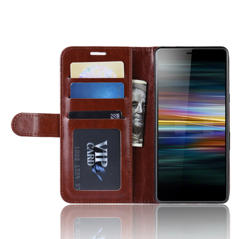 For Sony Xperia L3 Crazy Horse Leather Mobile Phone Case [Stand and Wallet]