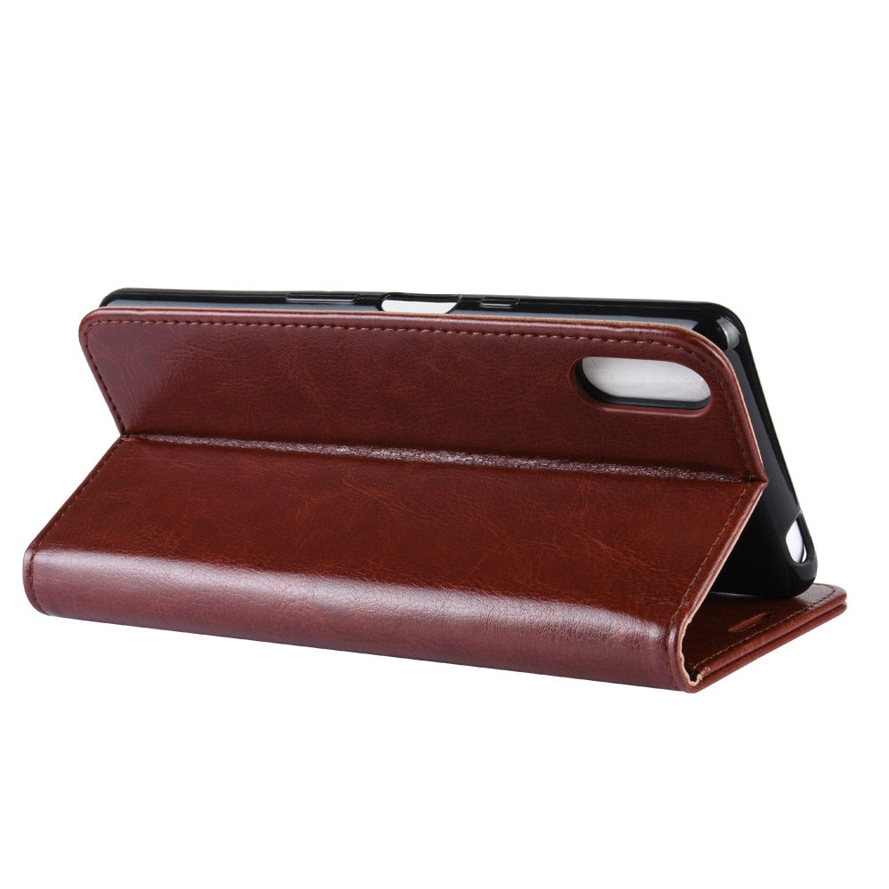 For Sony Xperia L3 Crazy Horse Leather Mobile Phone Case [Stand and Wallet]