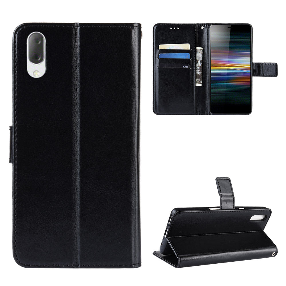 Crazy Horse Leather Stand Wallet Case for Sony Xperia L3