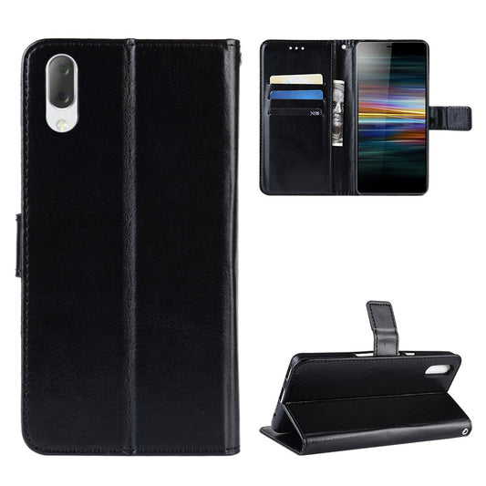 Crazy Horse Leather Stand Wallet Case for Sony Xperia L3