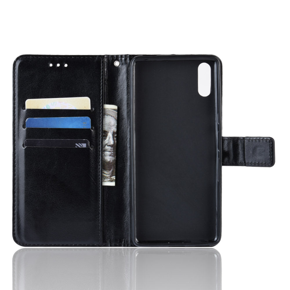 Crazy Horse Leather Stand Wallet Case for Sony Xperia L3