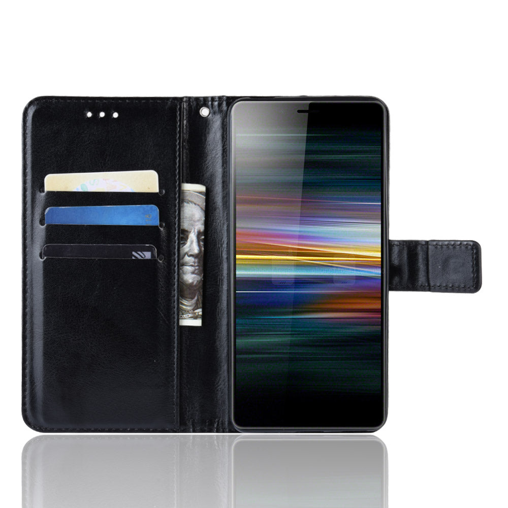 Crazy Horse Leather Stand Wallet Case for Sony Xperia L3