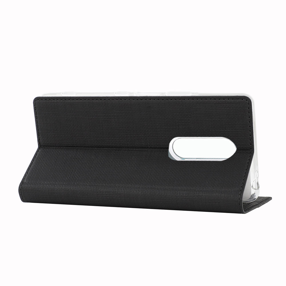 VILI DMX Cross Texture Stand Leather Phone Case for Sony Xperia 1