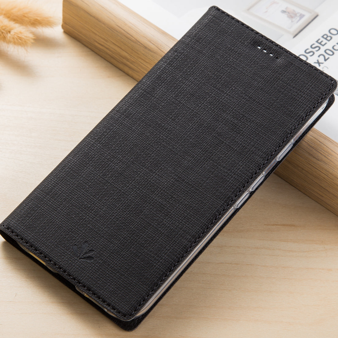 VILI DMX Cross Texture Stand Leather Phone Case for Sony Xperia 1