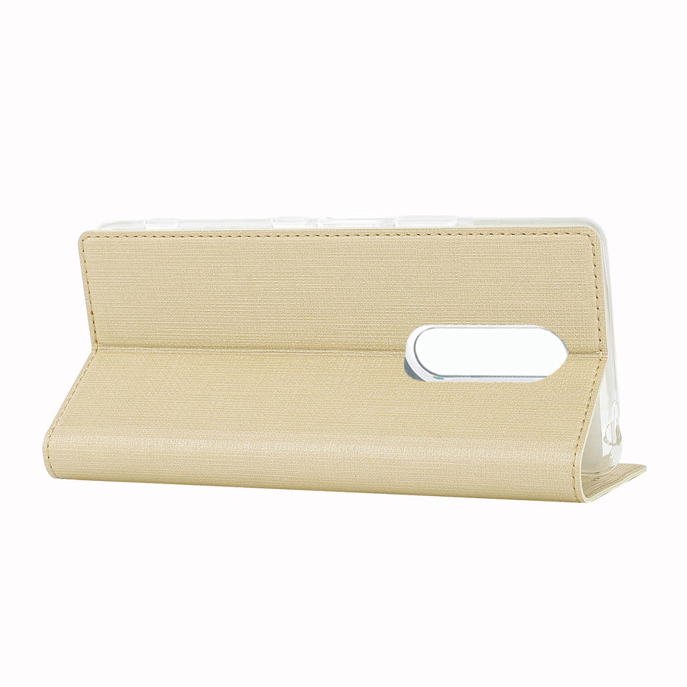 VILI DMX Cross Texture Stand Leather Phone Case for Sony Xperia 1