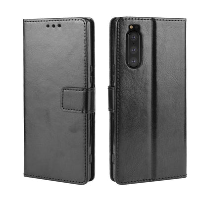 Crazy Horse Skin Leather Wallet Phone Shell for Sony Xperia 5