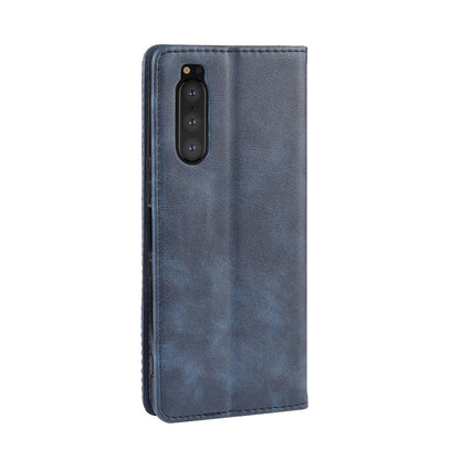 Auto-absorbed Retro Style Wallet Stand Leather Phone Cover for Sony Xperia 5