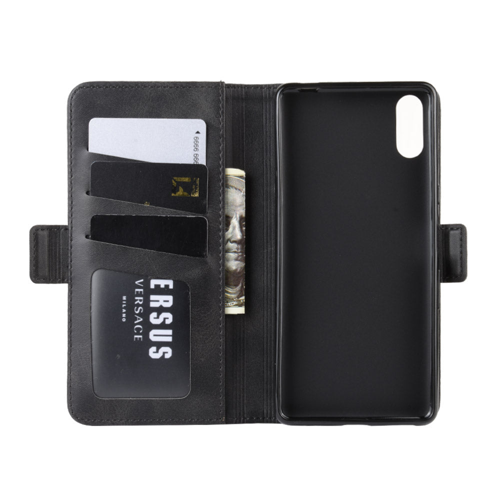 Magnet Adsorption PU Leather Wallet Phone Case for Sony Xperia L3