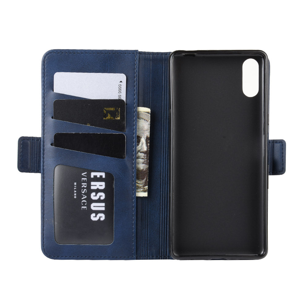 Magnet Adsorption PU Leather Wallet Phone Case for Sony Xperia L3