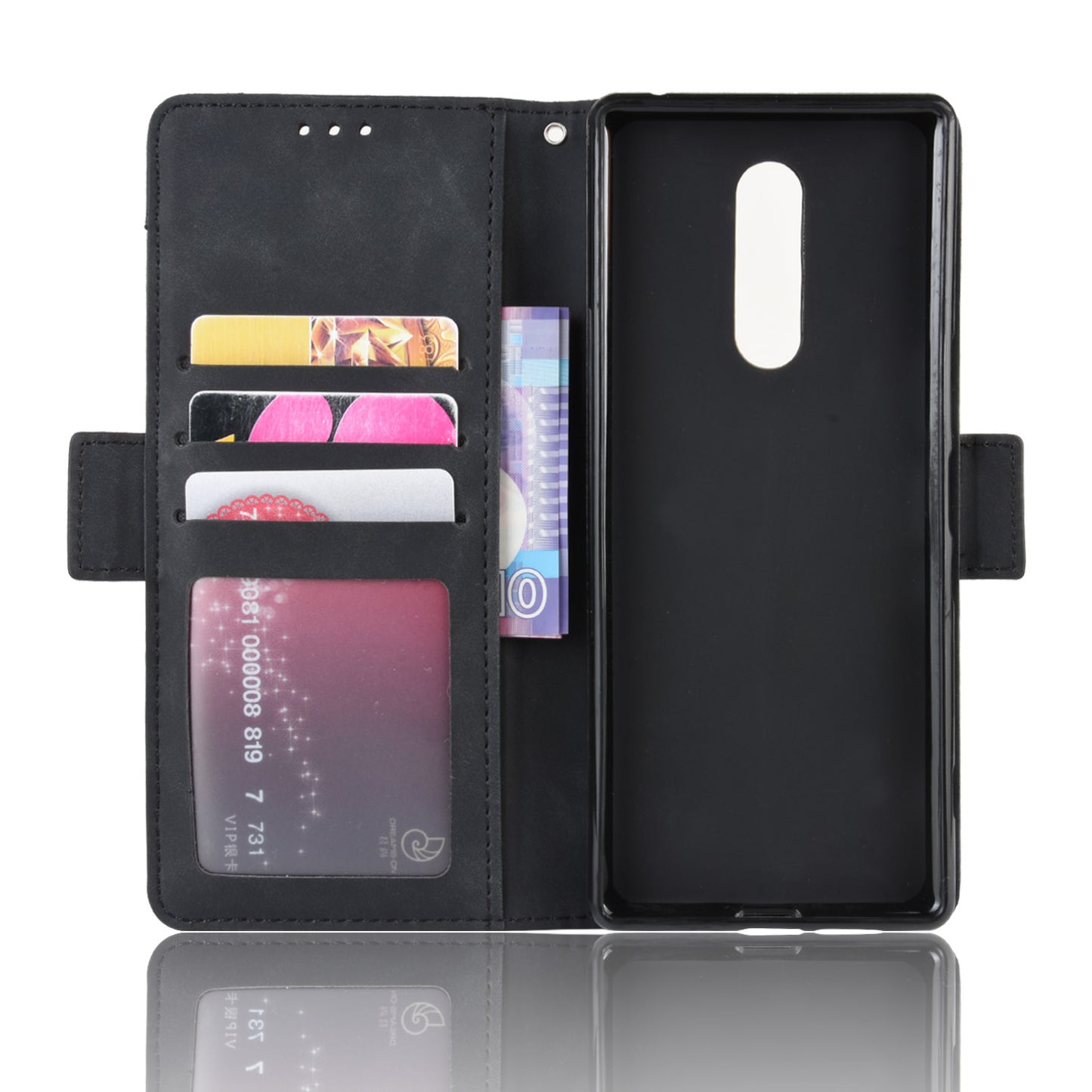 Wallet Stand Leather Protective Phone Case for Sony Xperia 1