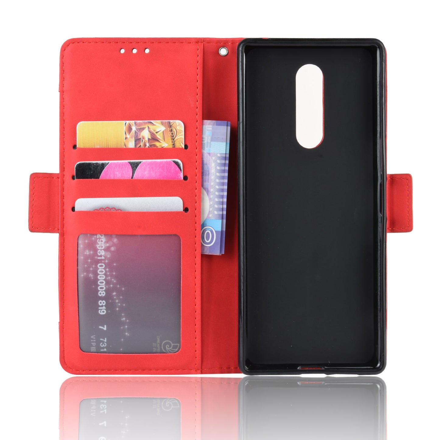 Wallet Stand Leather Protective Phone Case for Sony Xperia 1