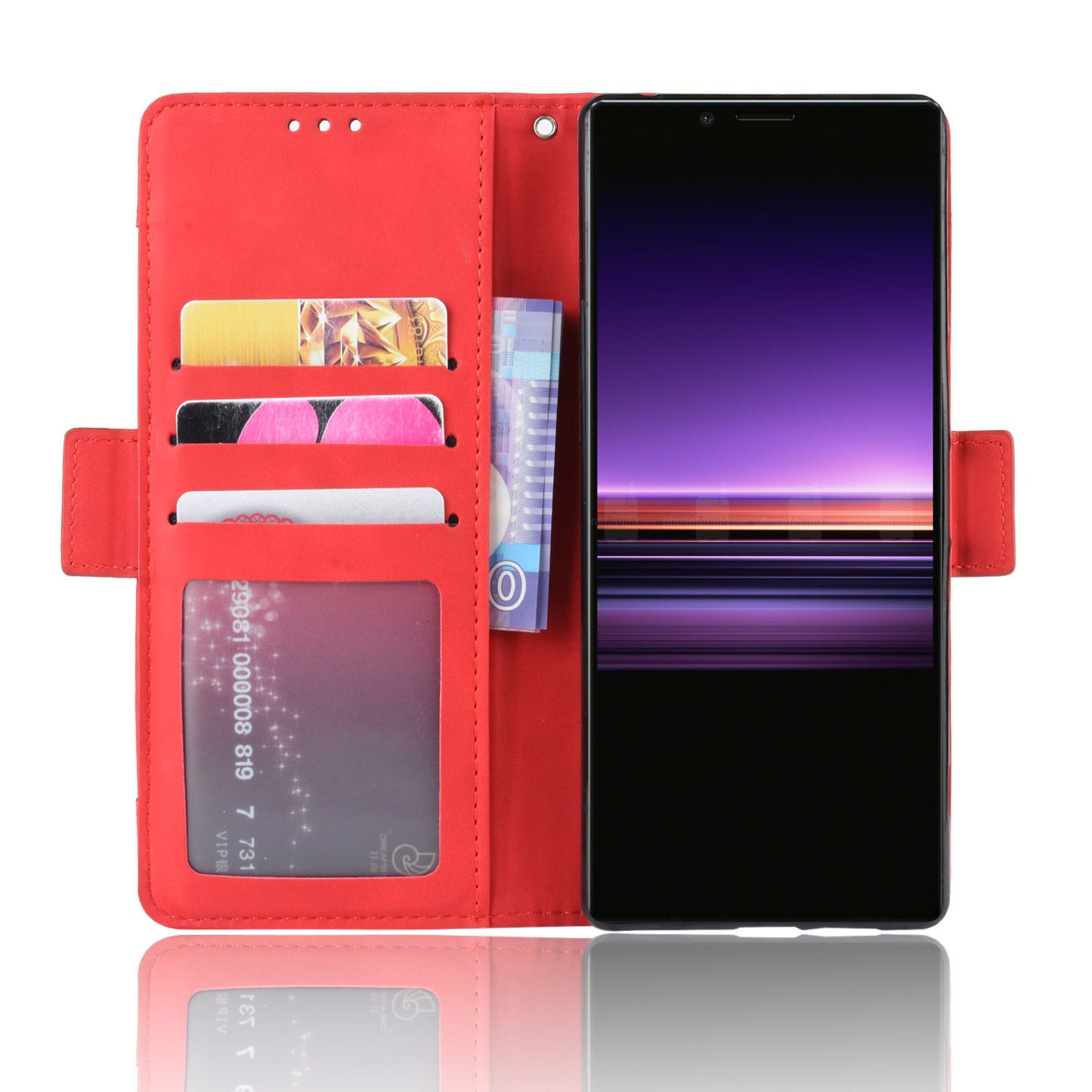Wallet Stand Leather Protective Phone Case for Sony Xperia 1