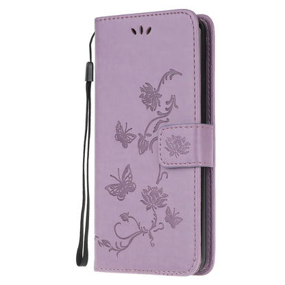 Imprint Butterfly Flower Leather Wallet Stand Case for Sony Xperia 5