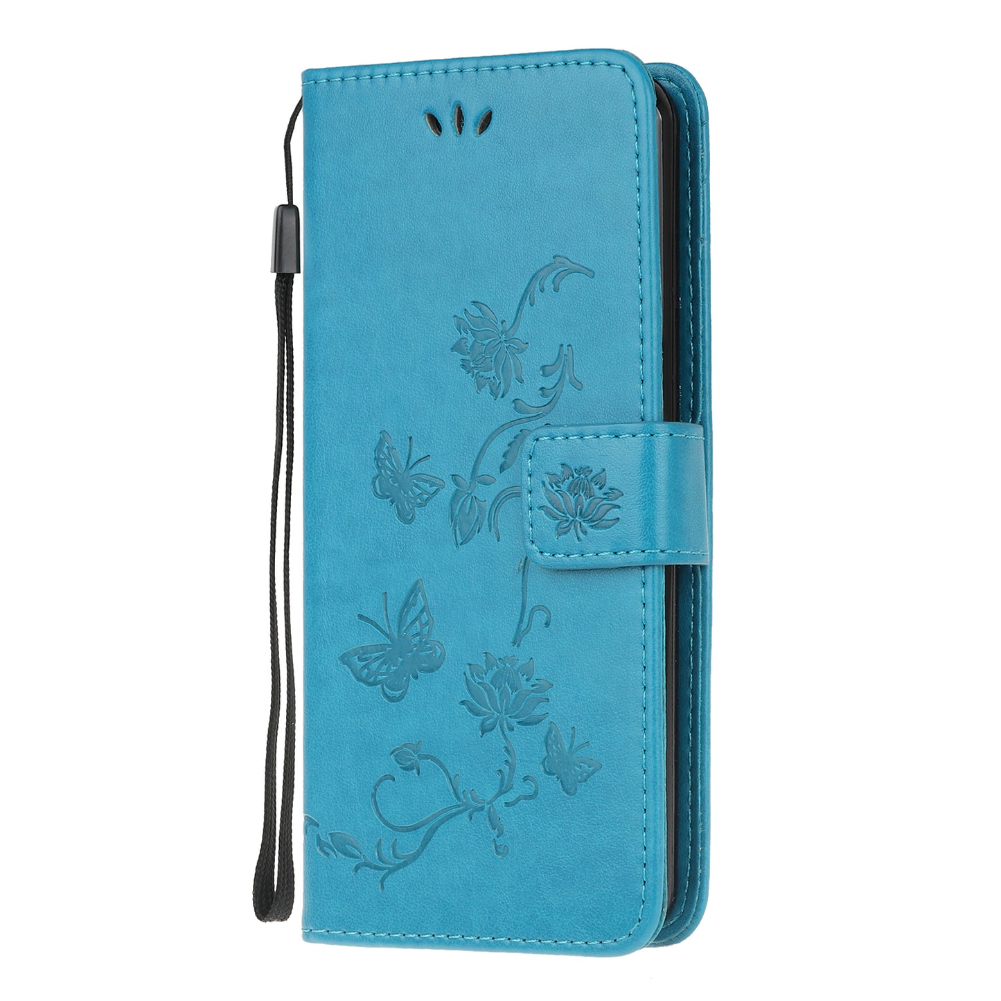 Imprint Butterfly Flower Leather Wallet Stand Case for Sony Xperia 5
