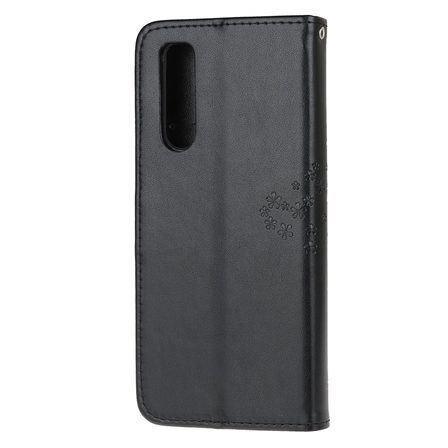 Imprint Tree Owl Leather Wallet Case for Sony Xperia 5