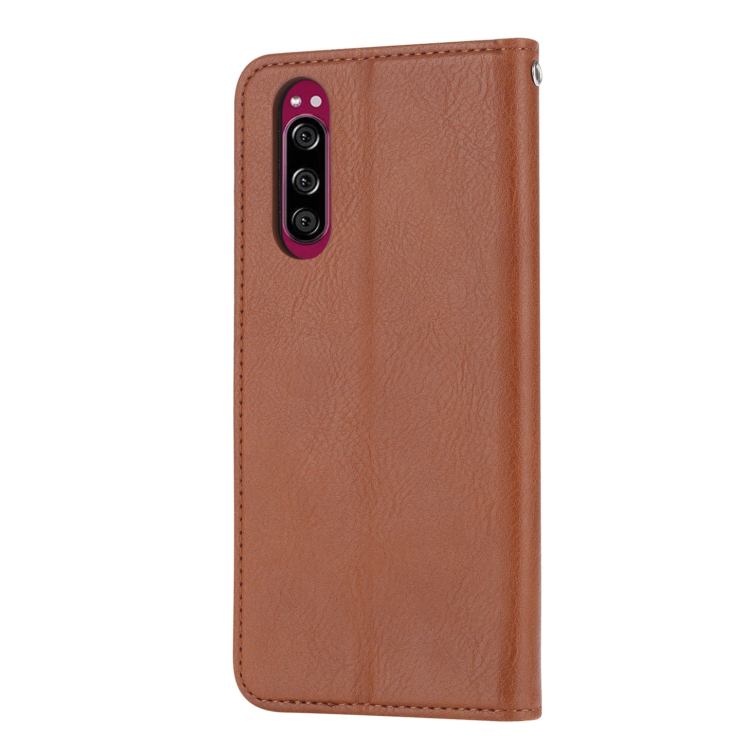PU Leather Auto-absorbed Cell Phone Casing Shell for Sony Xperia 5