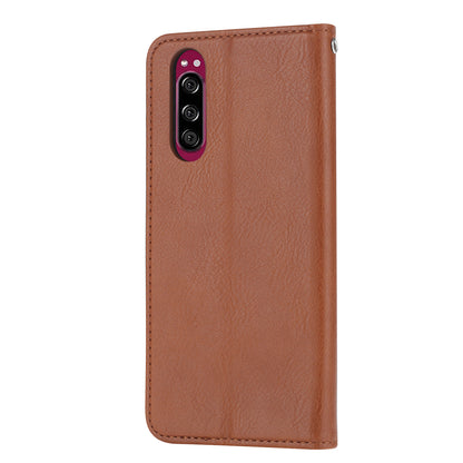 PU Leather Auto-absorbed Cell Phone Casing Shell for Sony Xperia 5