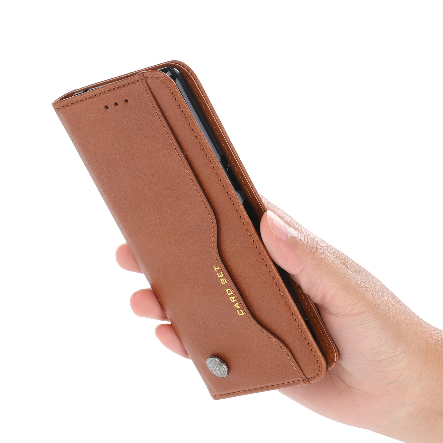 PU Leather Auto-absorbed Cell Phone Casing Shell for Sony Xperia 5