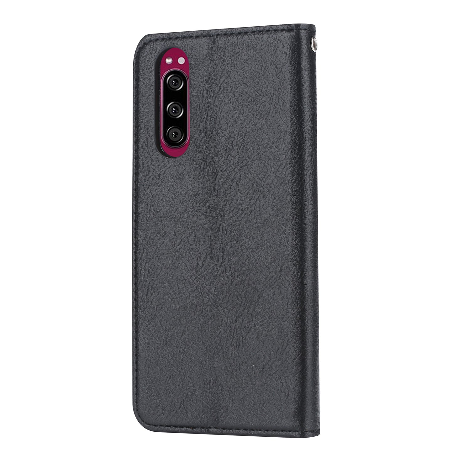 PU Leather Auto-absorbed Cell Phone Casing Shell for Sony Xperia 5
