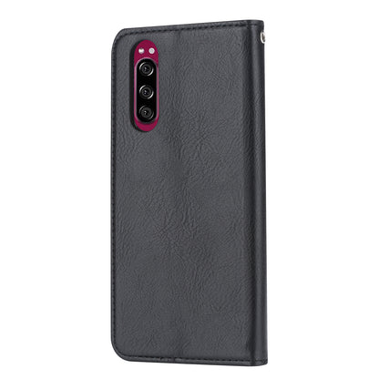 PU Leather Auto-absorbed Cell Phone Casing Shell for Sony Xperia 5