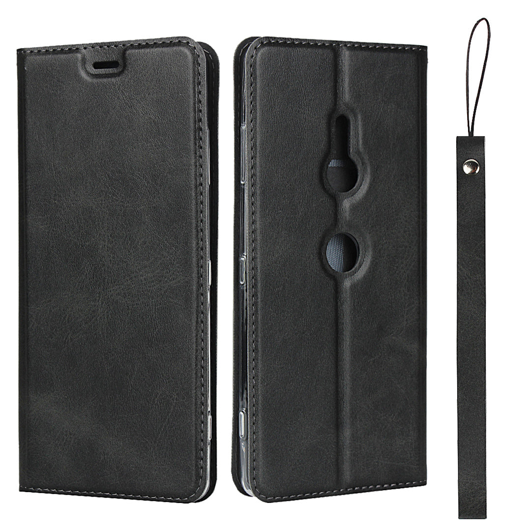 TPU+PU Leather Casing with Lanyard for Sony Xperia XZ3
