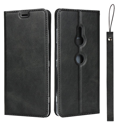TPU+PU Leather Casing with Lanyard for Sony Xperia XZ3