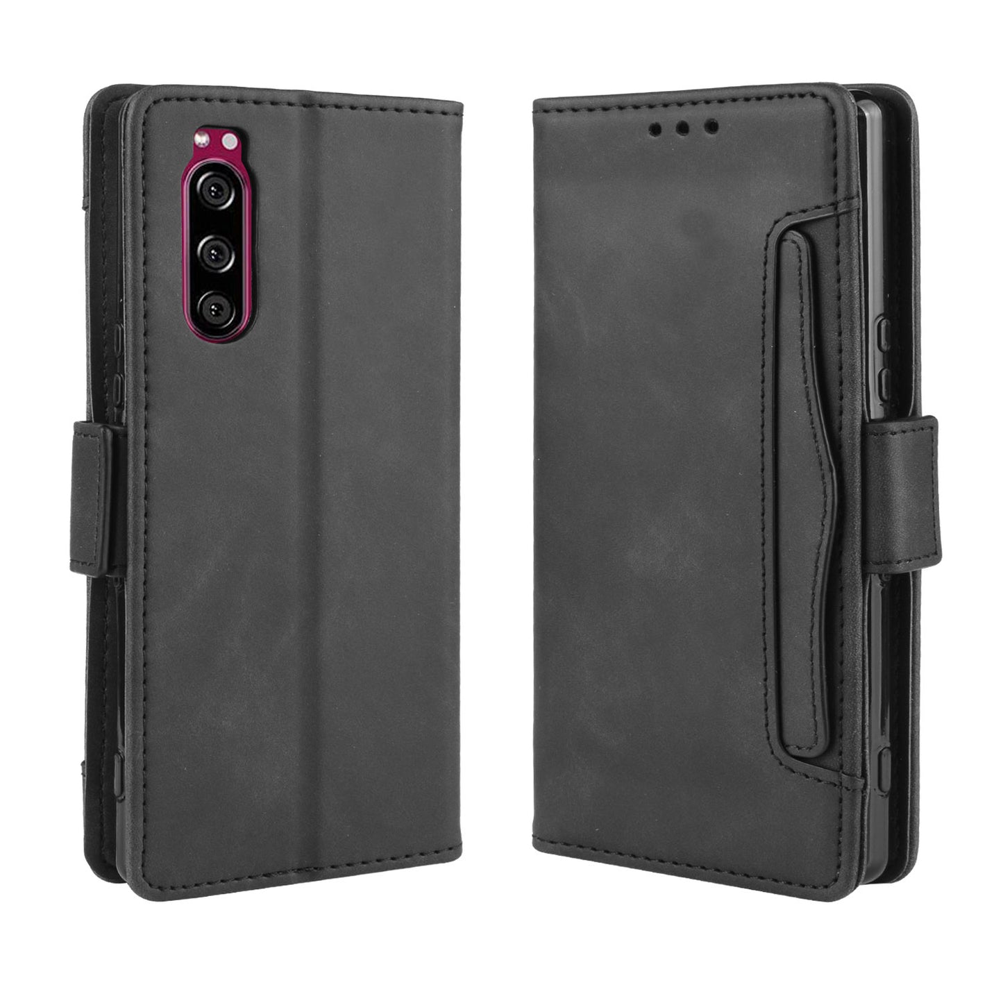 Wallet Stand Leather Protective Phone Case for Sony Xperia 5