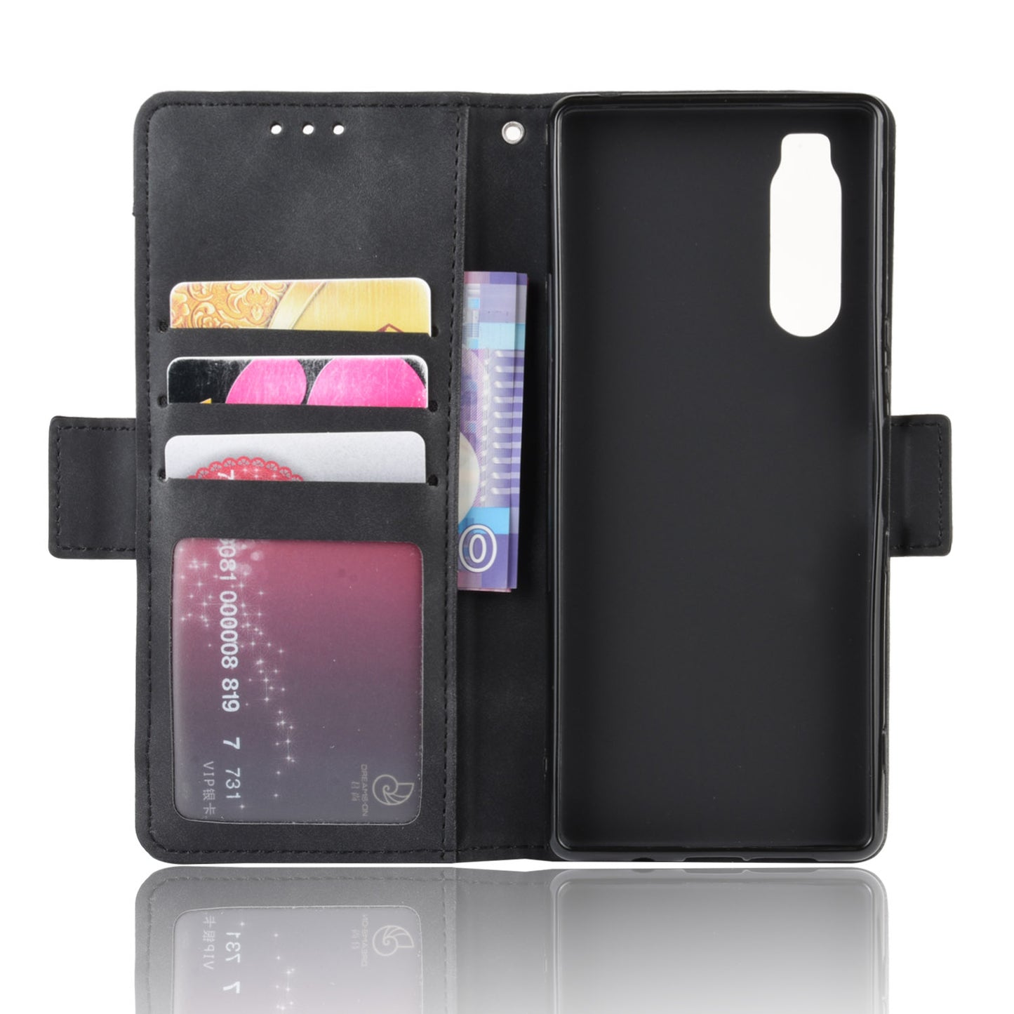 Wallet Stand Leather Protective Phone Case for Sony Xperia 5