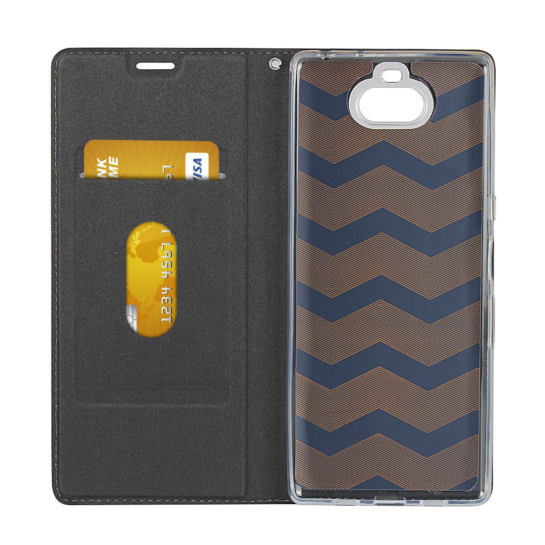 Leather Card Holder Case with Stand for Sony Xperia 10 Plus