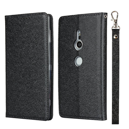 Silk Texture Leather Wallet Stand Phone Case Cover for Sony Xperia XZ2