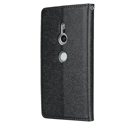 Silk Texture Leather Wallet Stand Phone Case Cover for Sony Xperia XZ2