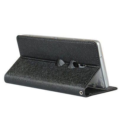 Silk Texture Leather Wallet Stand Phone Case Cover for Sony Xperia XZ2