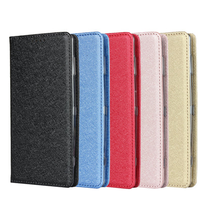 Silk Texture Leather Wallet Stand Phone Case Cover for Sony Xperia XZ2